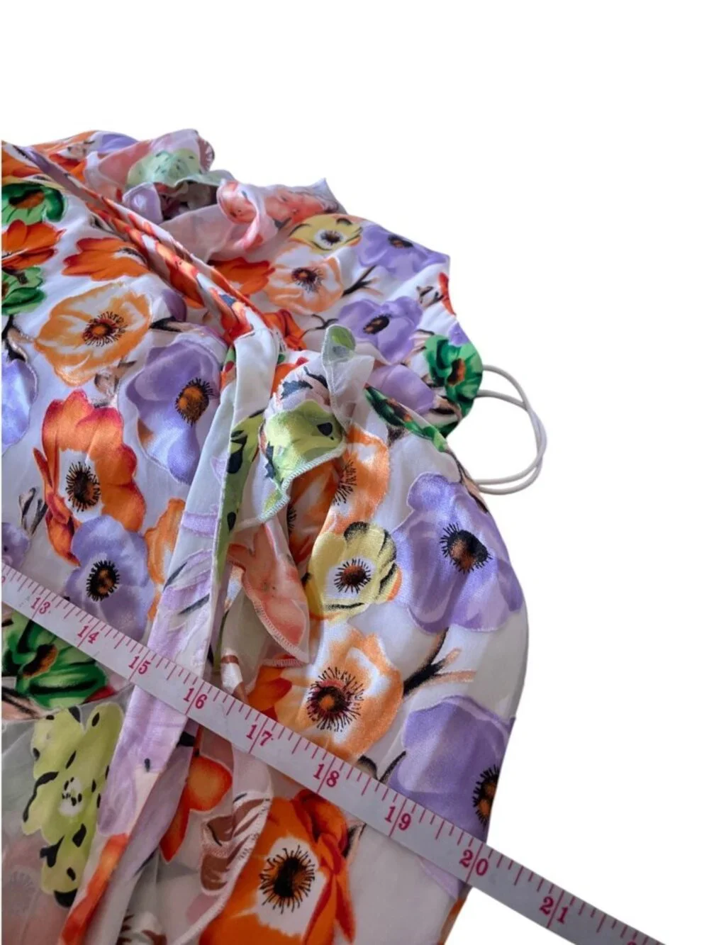 Alice + Olivia Evelia Floral Tie Waist Silk Blend Floral Dress SZ 8 Wedding - Picture 15 of 16